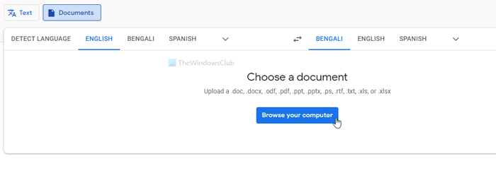 How to translate Google Docs documents into any language