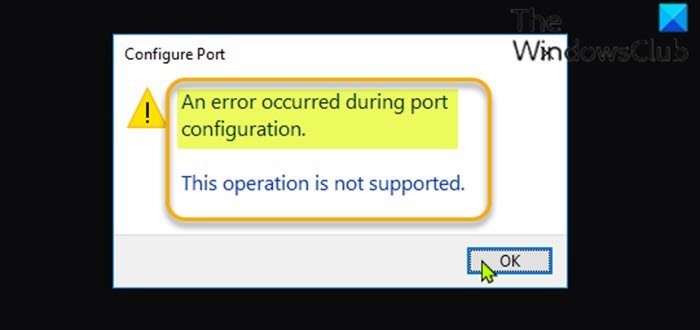 An error occurred during port configuration