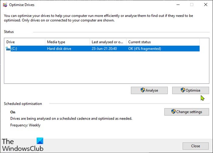 disk defragmenter windows 10 optimazation not available disk defragmenter windows 10 optimazation not available