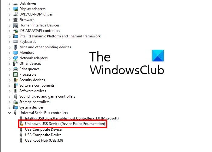 Device Failed Enumeration error