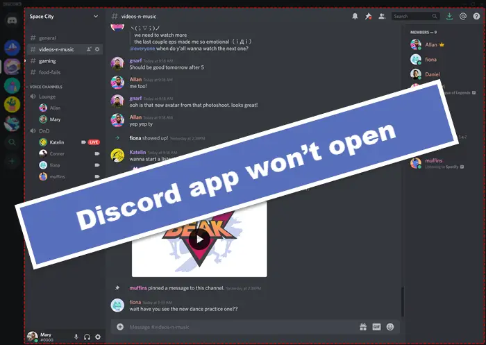 Discord app won’t open