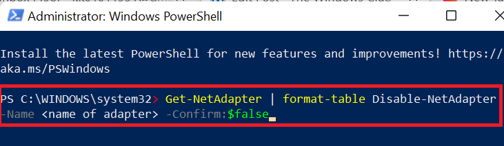 Enable and Disable Wi-Fi and Ethernet adapter on Windows 11 through Powershell