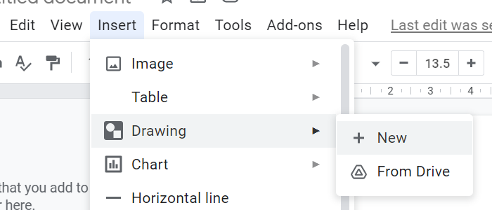 Insert Drawing in Google Docs