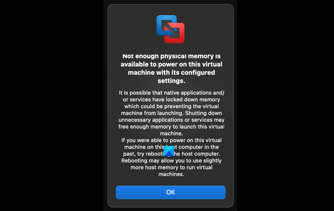 Not enough physical memory is available to power on the virtual machine with its configured settings