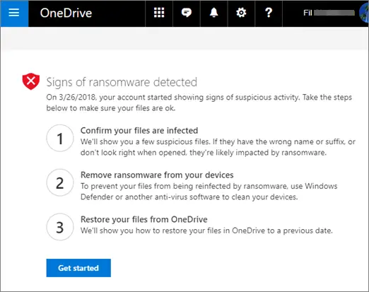 OneDrive Ransomware Detection Clean