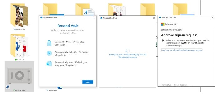 Personal Vault OneDrive