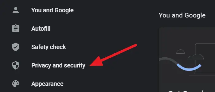 Privacy and security in Chrome settings