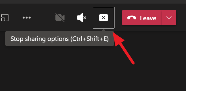how to stop sharing presentation in teams