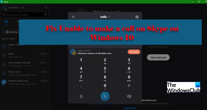 Fix Unable to make a call on Skype on Windows