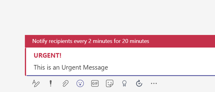 Urgent message in Teams