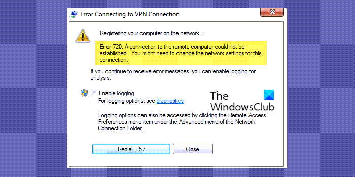 Win8 vpn error 720 vpn for whole computer