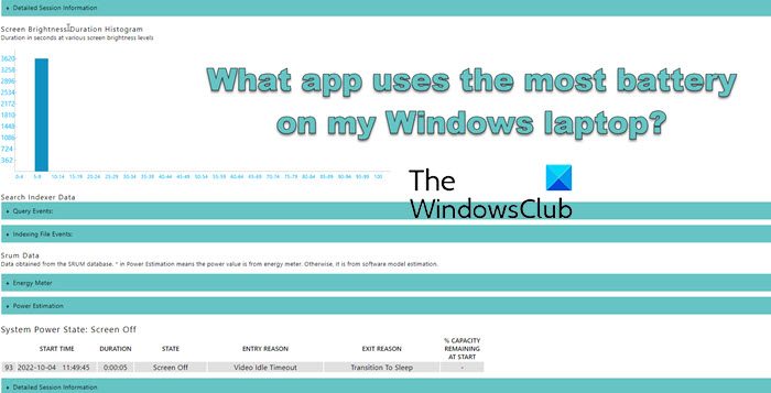 What app uses the most battery on my Windows laptop
