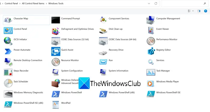 How to open Windows Tools in Windows 11