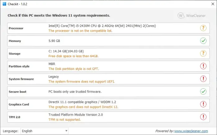 Checkit Compatibility Check Tool