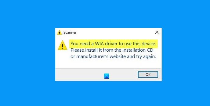 You need a WIA driver to use this device