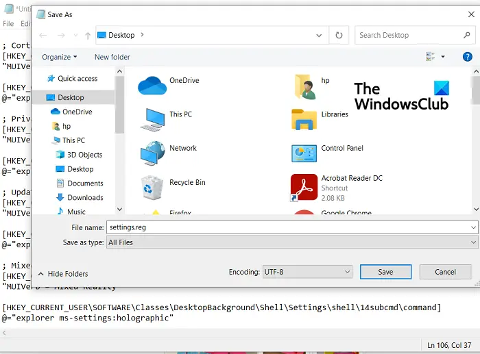 How to add Settings to the Desktop context menu in Windows 11/10