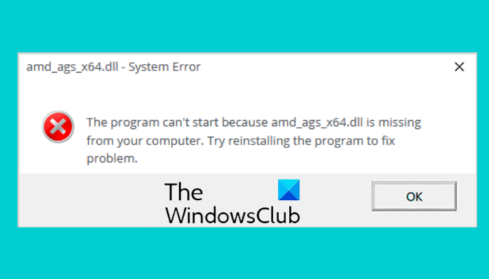lỗi thiếu amd_ags_x64.dll lỗi thiếu amd_ags_x64.dll