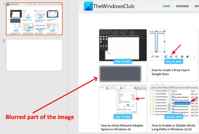 blur part of picture in powerpoint