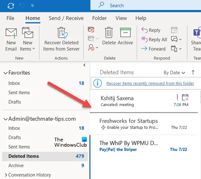 Accept a declined meeting invitation in Outlook