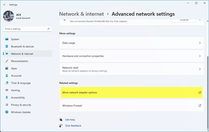 check Network Adapter Speed on Windows 11