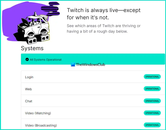 check twitch status