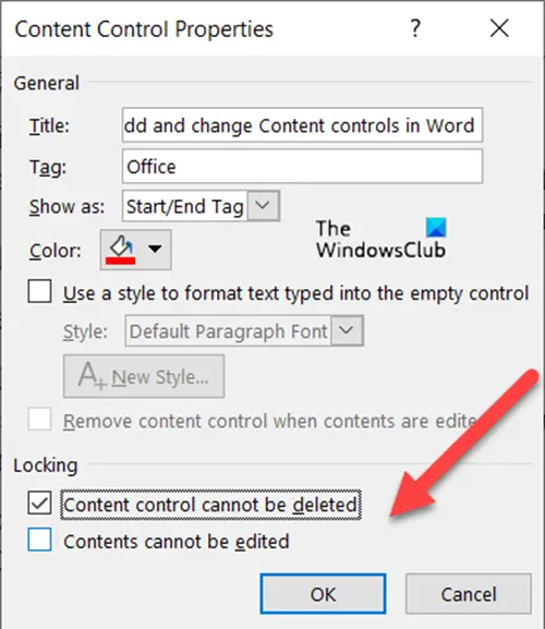 Content Control Locking