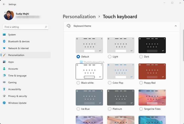 How to customize Touch keyboard on Windows 11