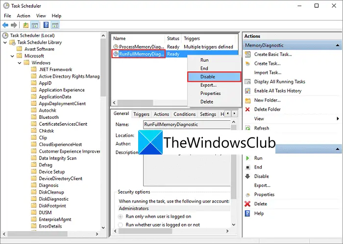 disable system and compression memory on Windows