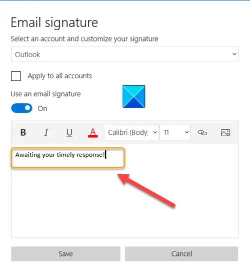 How to edit the Mail App Signature in Windows 10