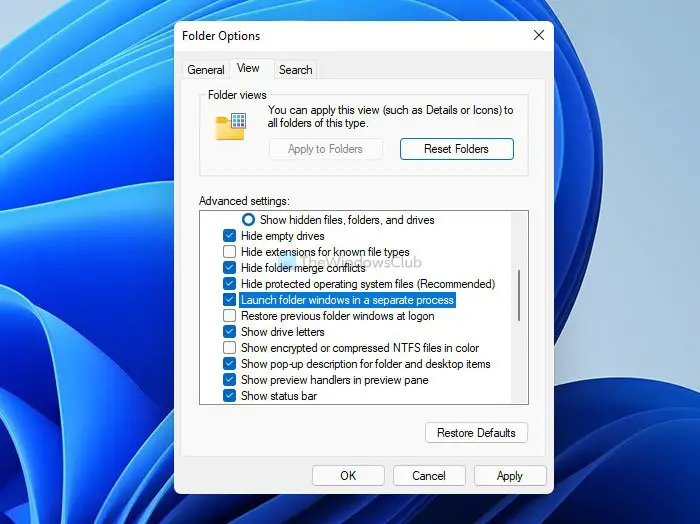 How to activate Windows 10 Explorer in Windows 11 using Folder Options