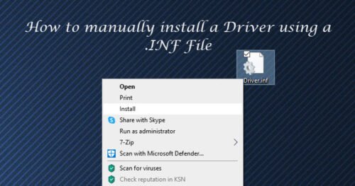 how to install .inf driver windows 10