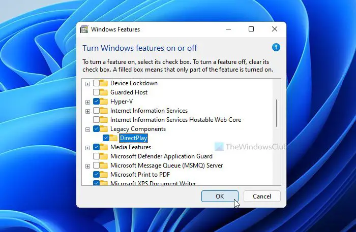 How to install and enable DirectPlay on Windows 11/10