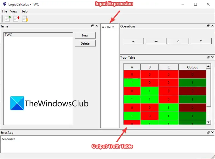 How to generate Truth Table in Windows