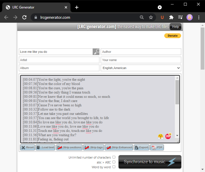 lrc files download lyrics
