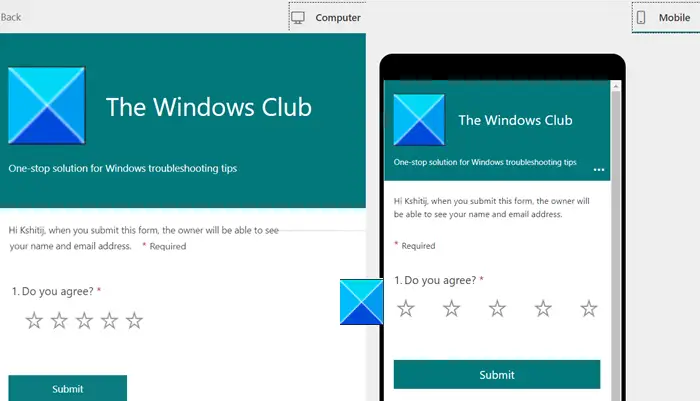 Microsoft Forms for Excel Preview