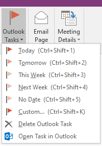 открывать задачи OneNote в Outlook 1
