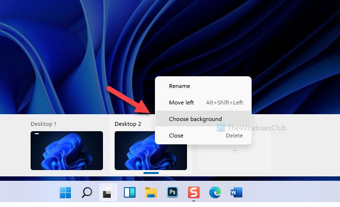 How to set different wallpaper on different desktops on Windows 11