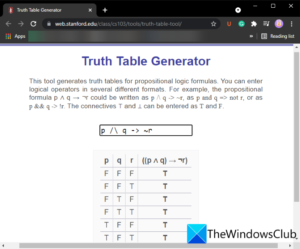 How to generate Truth Table on Windows PC
