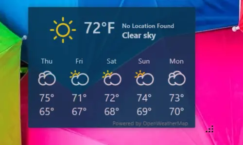 Weather Widget On Desktop