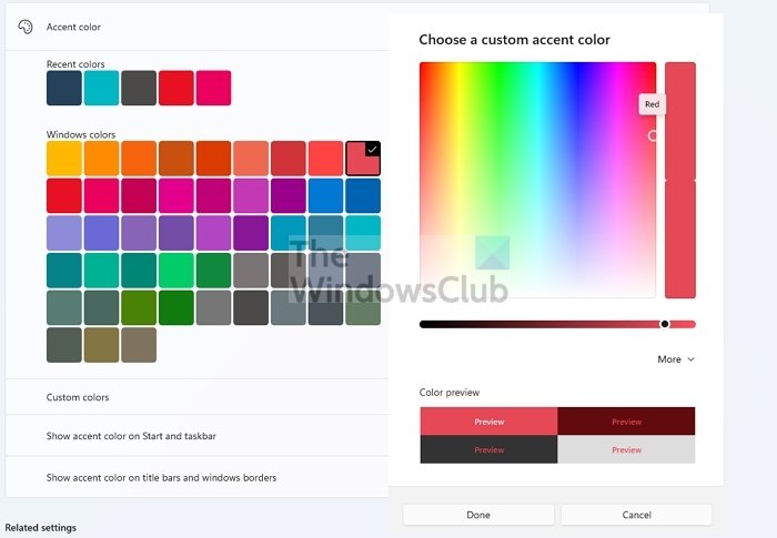 Accent Color Custom Colors Windows