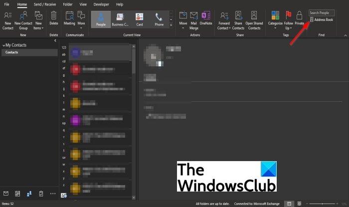 How to find the Address Book in Outlook