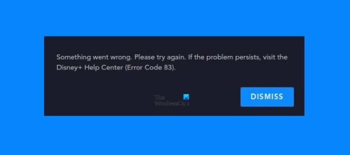 Disney Plus Error Code 83