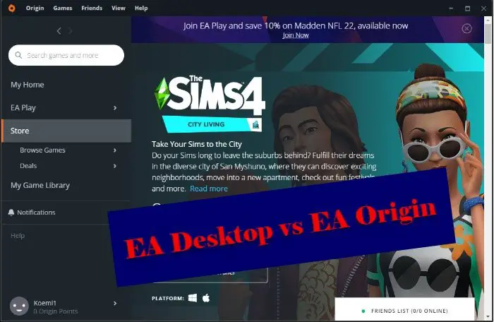 EA Desktop contre EA Origin