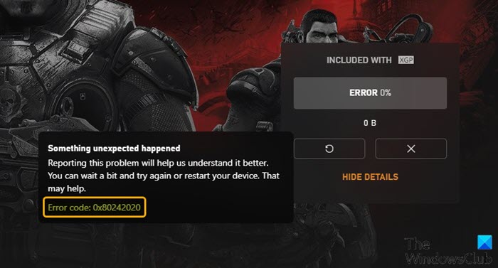 Error Code 0x80242022 when installing Xbox games