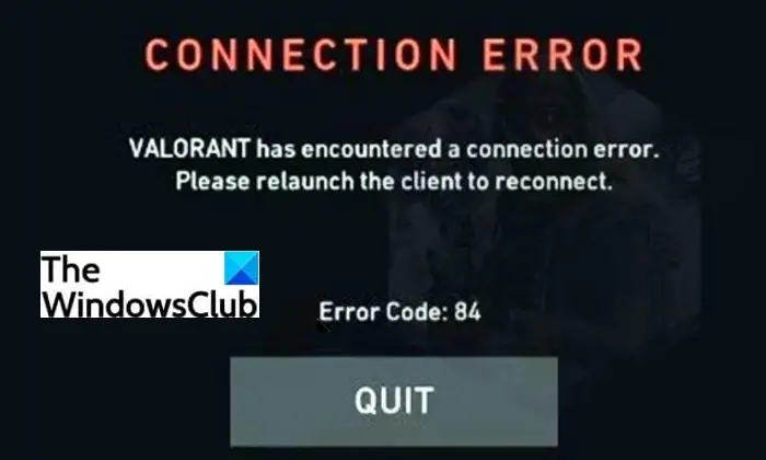 VALORANT Error Code 84