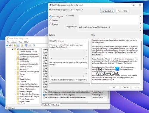 How to stop Apps from running in the background in Windows 11/10