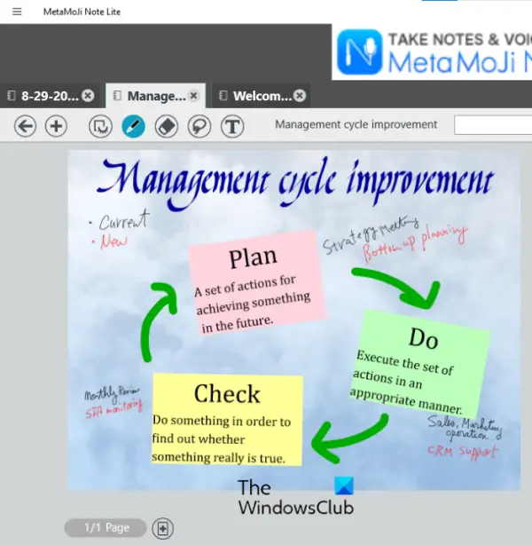 MetaMoji Note Lite whiteboard app