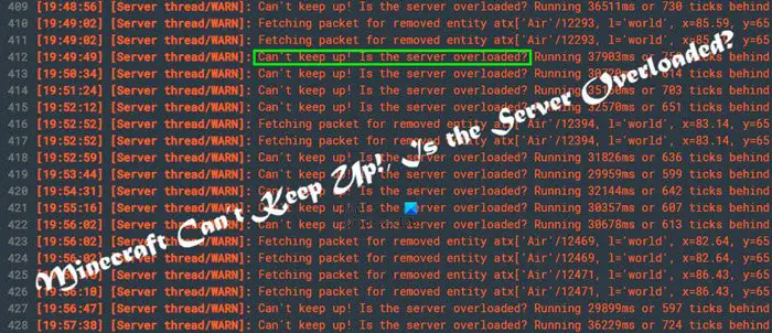 Minecraft Cant Keep Up Is the Server Overloaded