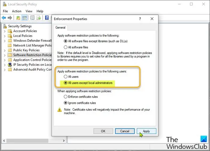 Modify Local Security Policy Settings