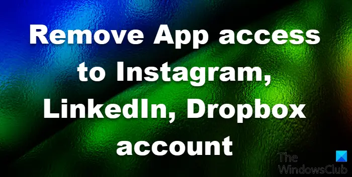 Remove App access to Instagram, LinkedIn, Dropbox account